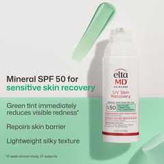Deluxe Mini UV Skin Recovery Red Color Correcting Green Tint Broad Spectrum SPF 50